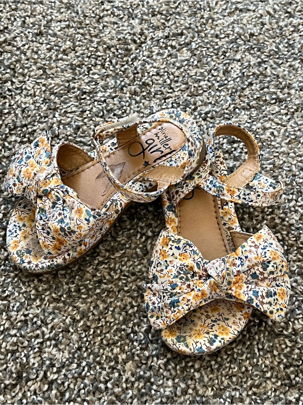 Olivia Miller Yellow Floral Bow Sandals for Kids